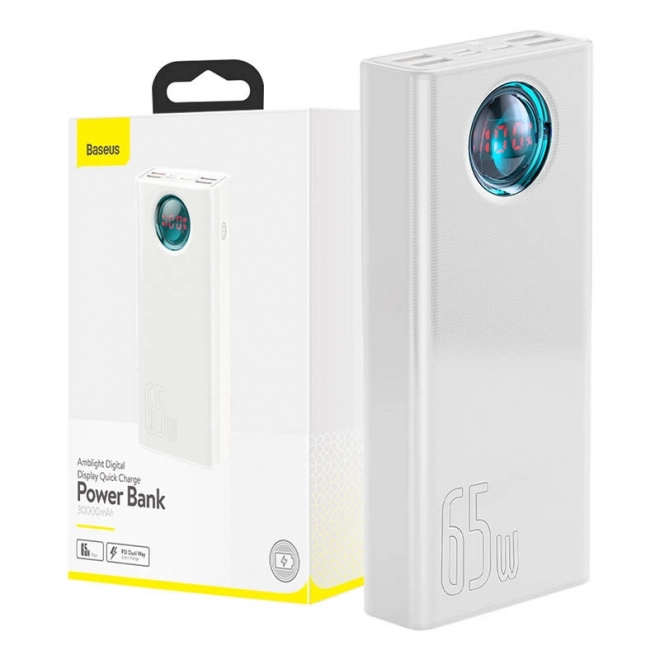 Powerbanka Baseus Amblight 30000mAh, 4xUSB, USB-C, 65W (bílá)