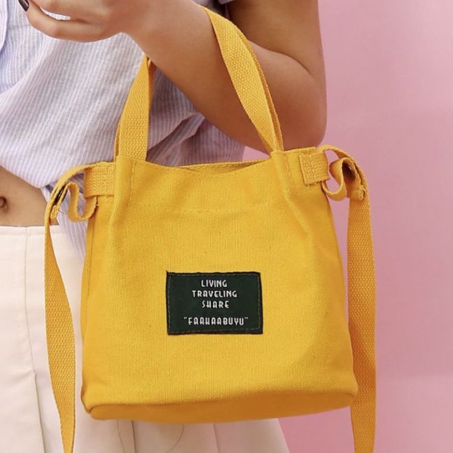 Látková poštovní taška - žlutá