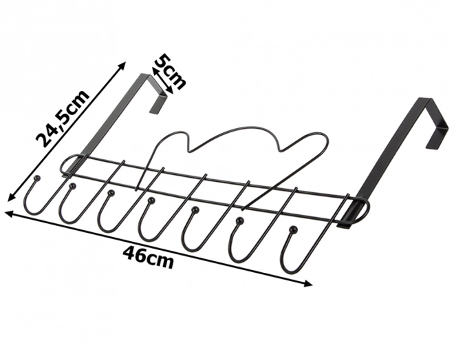 Věšák na dveře s 7 háčky neinvazivní