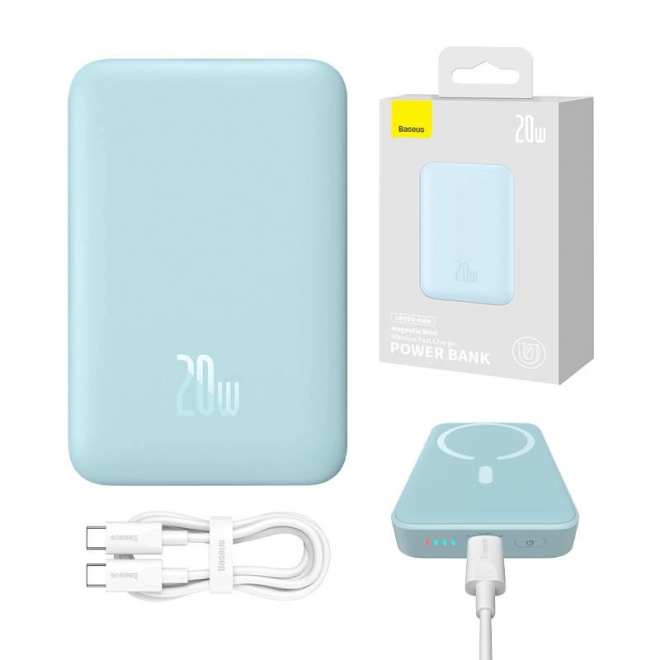 Powerbanka Baseus Magnetic Mini 10000mAh, USB-C  20W MagSafe (modrá)