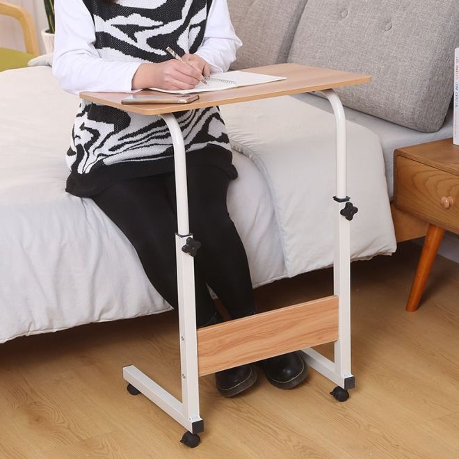 Mobilní nastavitelný stolek na notebook / Mobilní konferenční stolek - dřevěný