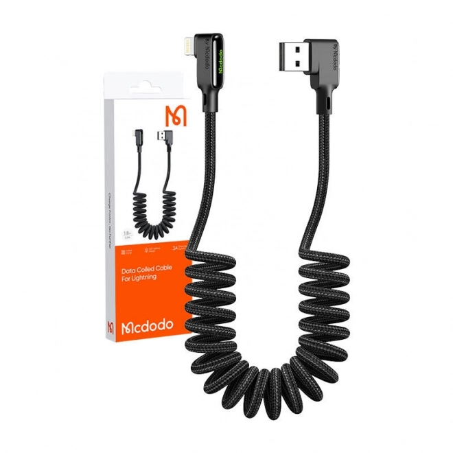 Kabel USB-Lightning, Mcdodo CA-7300, úhlový, 1,8 m (černý)