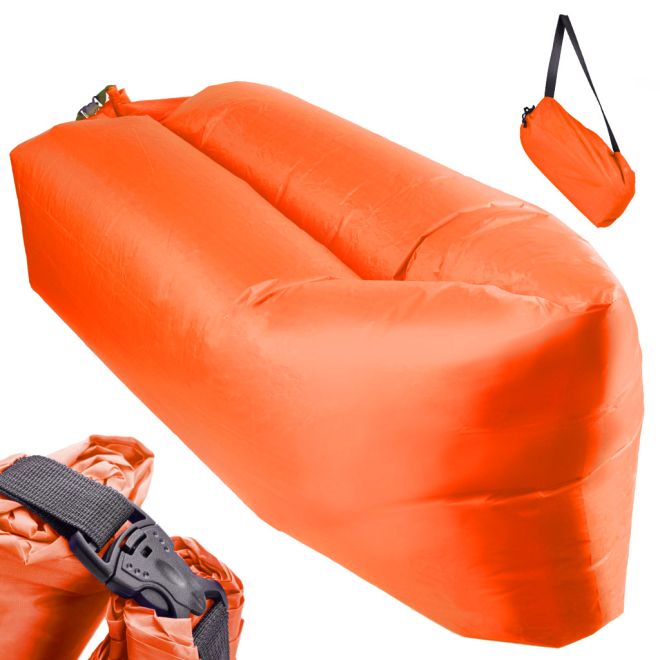 Nafukovací lehátko Lazy Bag – Oranžové