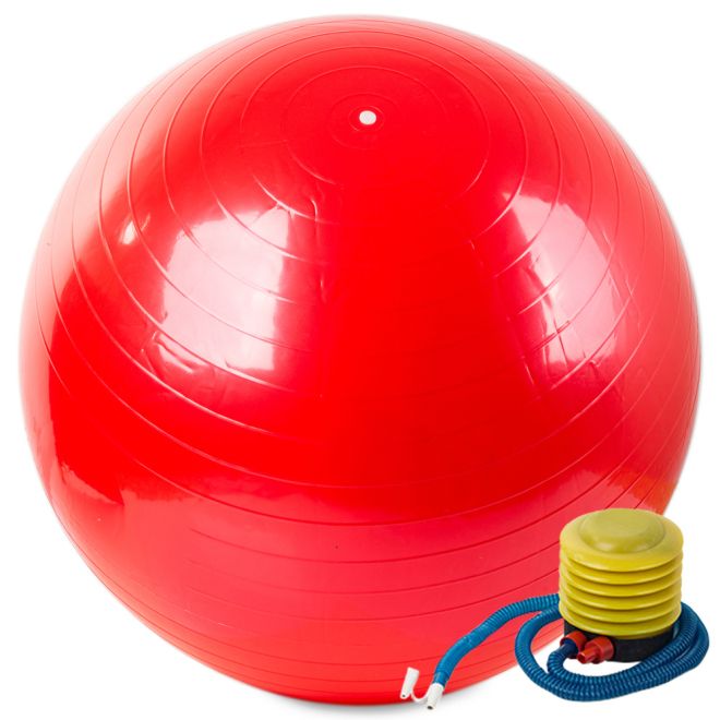 Gymnastický / rehabilitační míč + pumpa 65cm červený