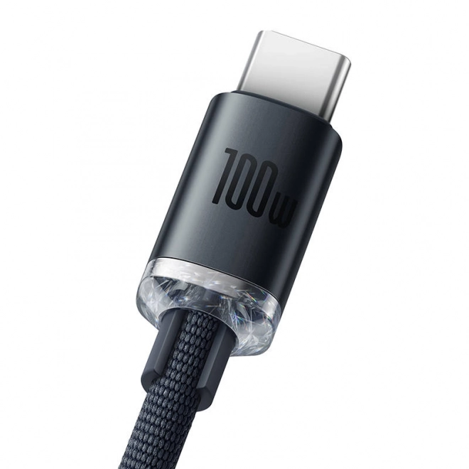 Baseus Crystal Shine kabel USB na USB-C, 100 W, 2 m (černý)