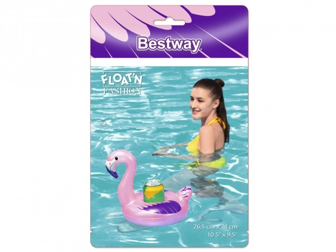 Růžový Bestway plameňák plovoucí držák na nápoje