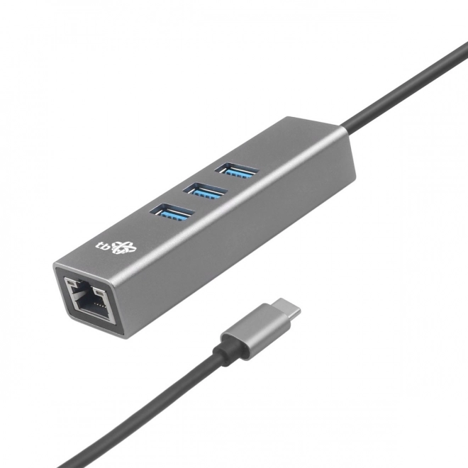 Adaptér USB C - RJ45 + 3xUSB A - 1000 Mb/s