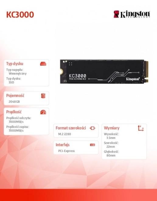 SSD KC3000 2048GB PCIe 4.0 NVMe M.2