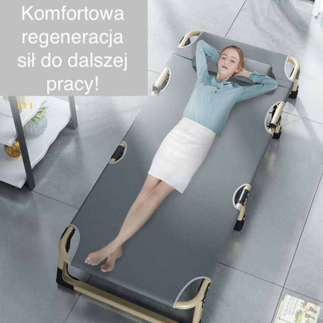 Business skládací cestovní postel, polní lůžko, kanoe PREMIUM 75 cm - barva šedá