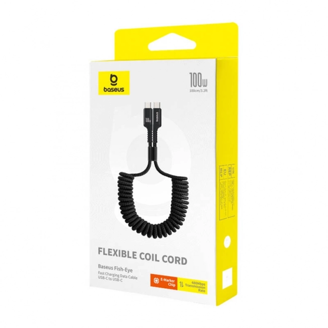 Rychlonabíjecí kabel USB-C na USB-C Baseus Fish-Eye 100W, 1 m (černý)