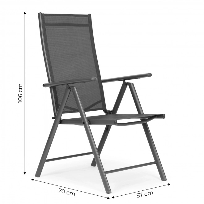 Zahradní židle, nastavitelná, 7stupňové opěradlo, sada 2 kusů