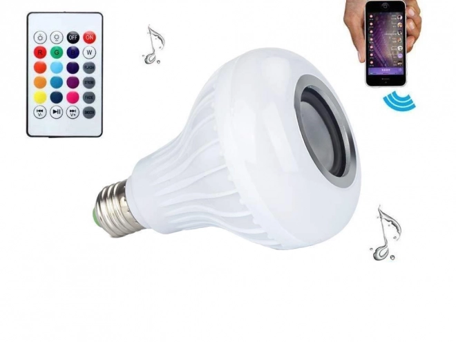 Led barevná žárovka rgb reproduktor bluetooth dálkové ovládání