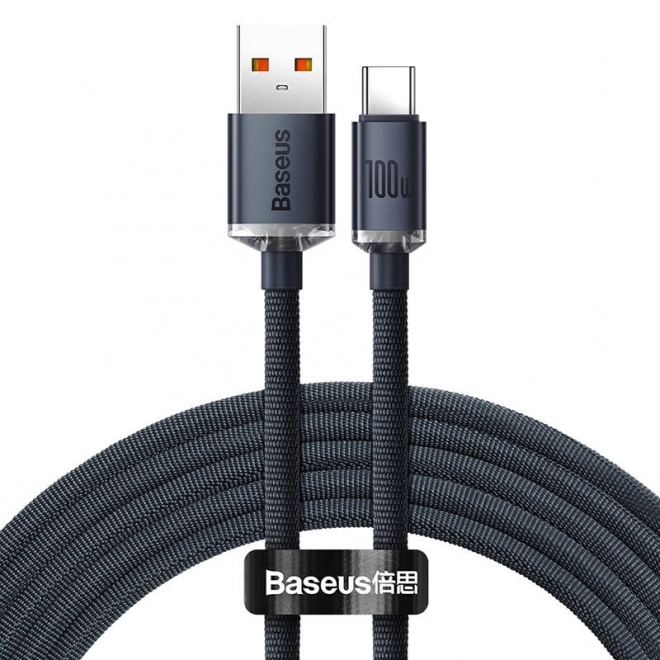 Baseus Crystal Shine kabel USB na USB-C, 100W, 1,2 m (černý)