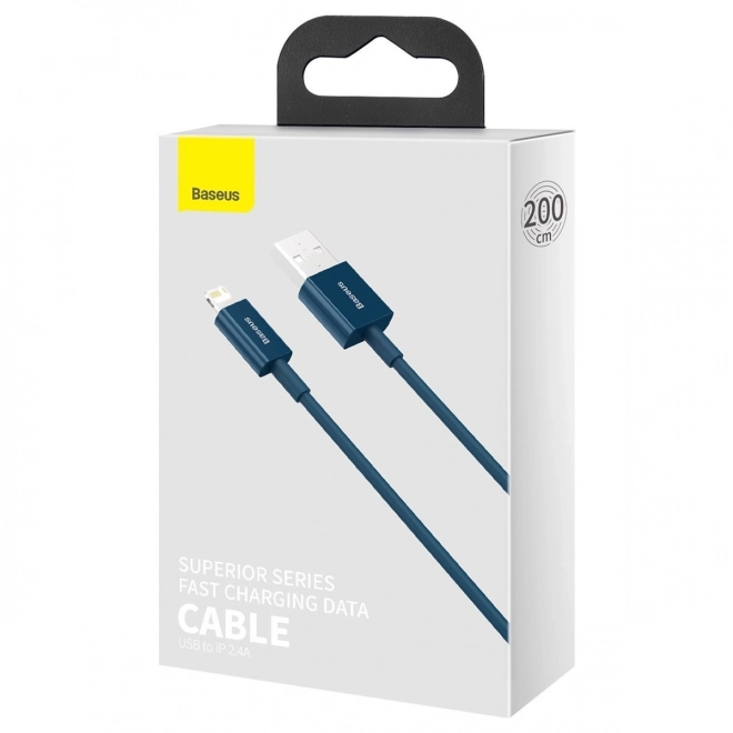 Kabel USB na iP 2,4A 2m (modrý)