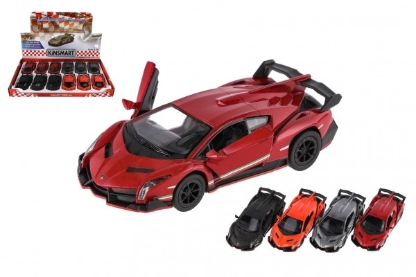 Auto Kinsmart Lamborghini Veneno kov/plast 13cm na zpětné natažení