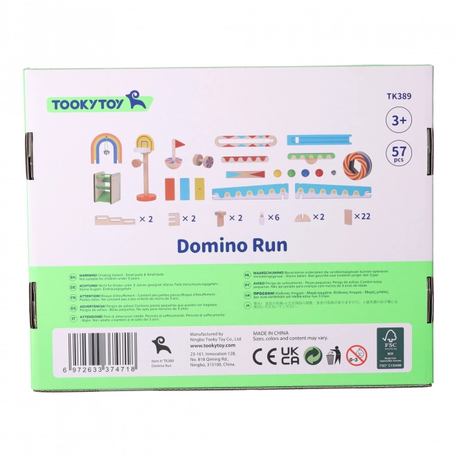 Dřevěné stavební kostky domino / domino puzzle Tooky Toy