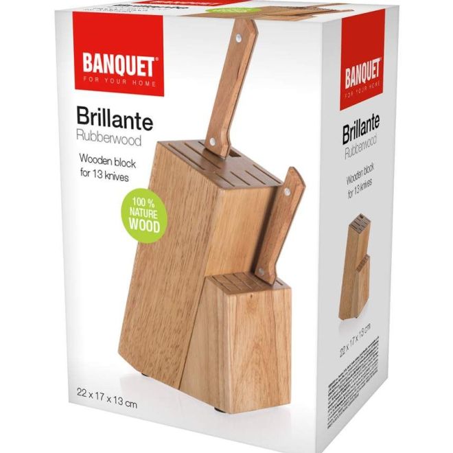 Dřevěný blok na 13 nožů Brillante 22x17x13 cm