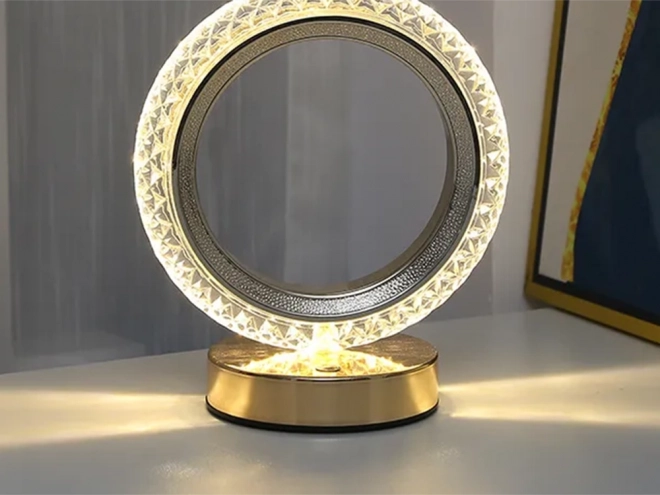 Stolní noční světlo Ring Crystal Led Rgb