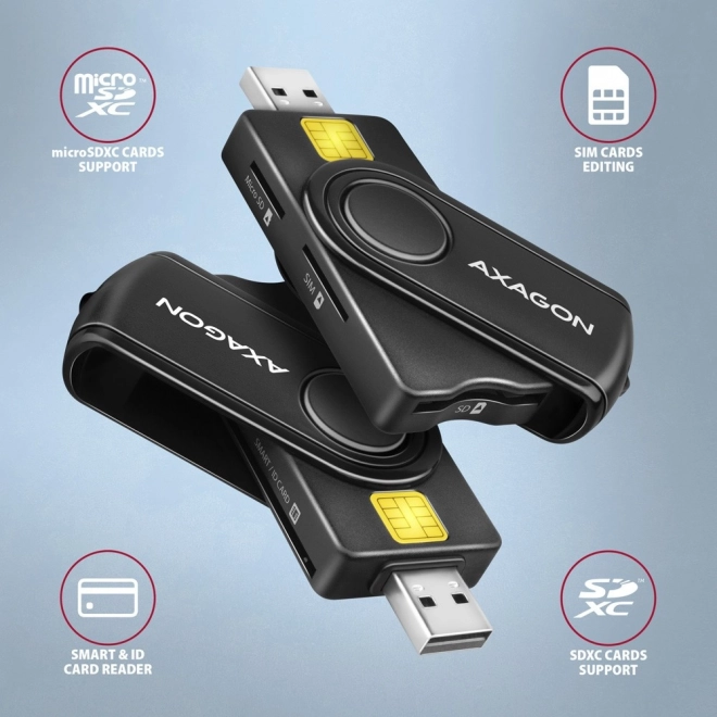 CRE-SMP2A ID a SD/microSD/SIM karta PocketReader USB