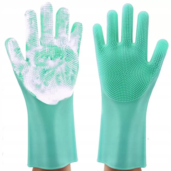 Silikonové rukavice na mytí nádobí – Šedá