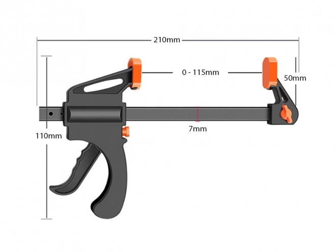 Tesařská svěrka s jednoručním držadlem 115 mm