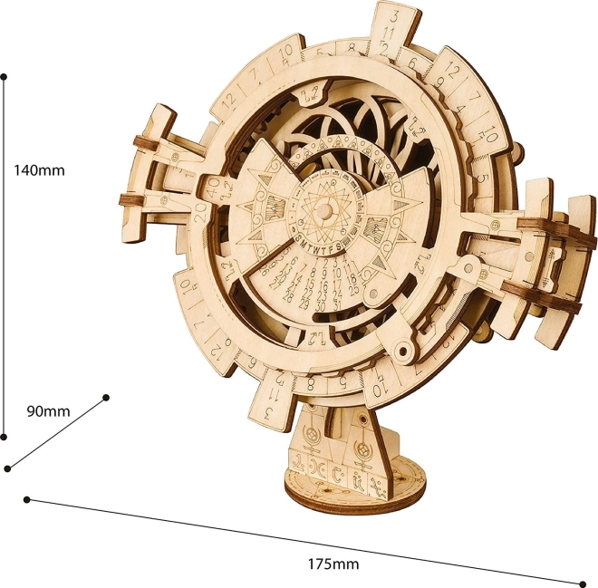 RoboTime 3D dřevěné mechanické puzzle Stolní kalendář