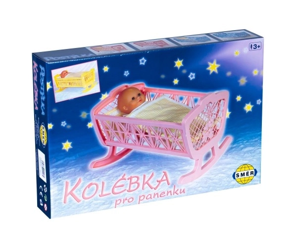 Kolébka pro panenky bez soupravy plast 47x35x30cm v krabici 48x32x8cm