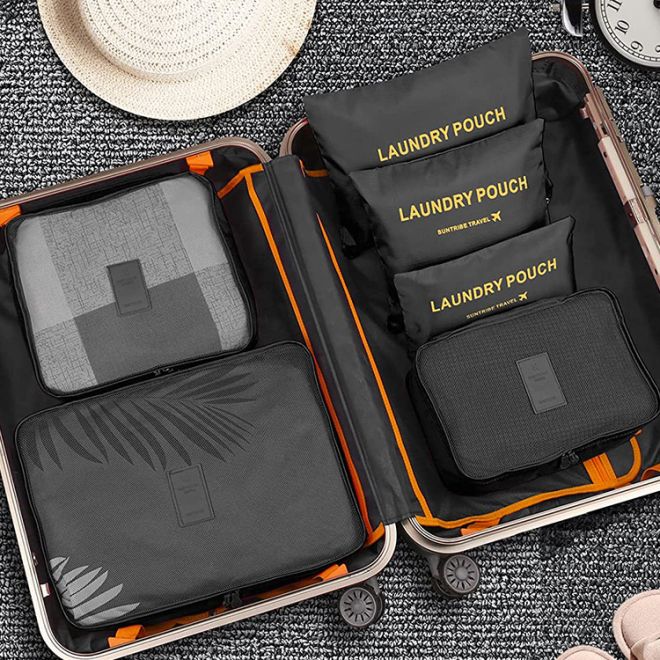 Cestovní organizéry do síťovaného kufru na prádlo x6