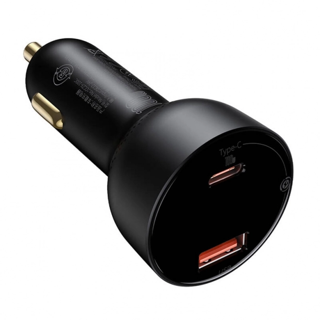 Nabíječka do auta Baseus Superme, USB, USB-C, 100W + kabel USB-C (černá)