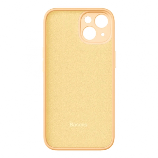 Baseus Liquid Silica Gel Case pro iPhone 14 Plus (sunglow)+ tvrzené sklo + čisticí sada