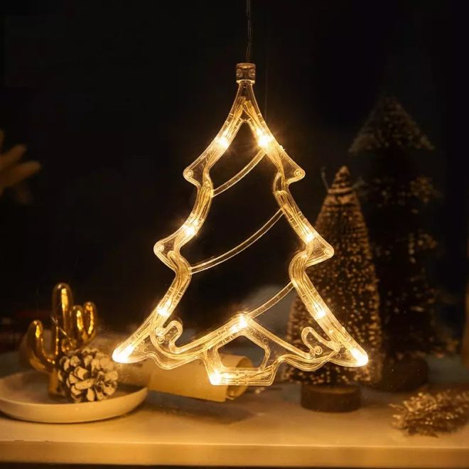 LED teplá bílá závěsná dekorace - stromeček
