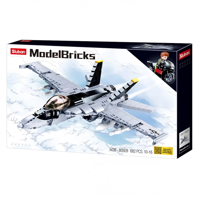 Sluban Model Bricks M38-B0928 Stíhačka F/A-18 Super Bumblebee