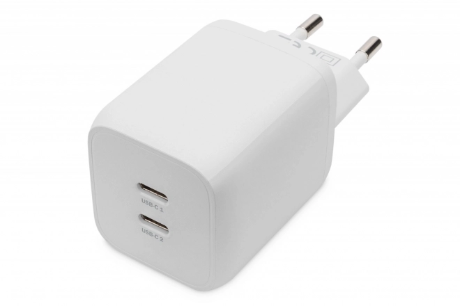 Napájecí nabíječka, GaN 2x USB-C PD 3.0 max. 65W, bílá