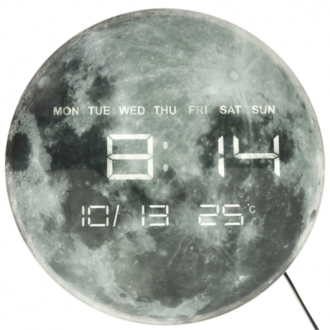 Nástěnné hodiny Planet Moon s LED displejem 32 cm šedé