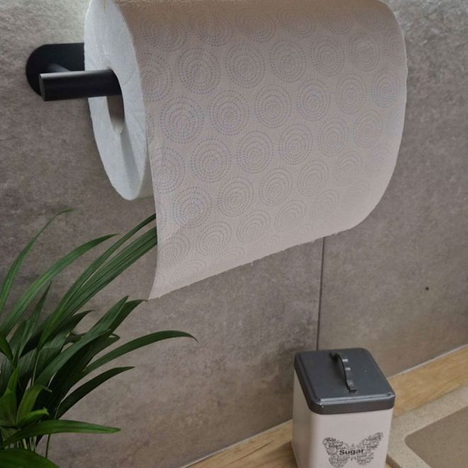 Držák toaletního papíru na ručníky černý