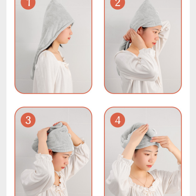 Superabsorpční ručník na vlasy, turban na vlasy - béžový
