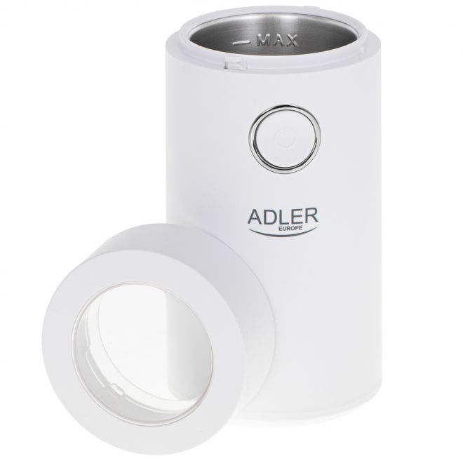 Adler AD 4446ws Mlýnek na kávu a bylinky elektrický bílý stříbrný 150W