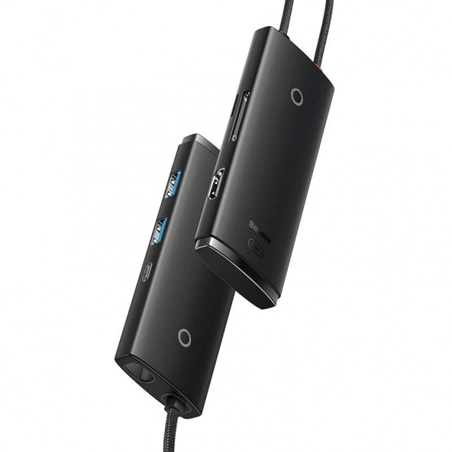 Baseus Lite Series Hub 6w1 USB-C na 2x USB 3.0 + USB-C + HDMI + SD/TF (černý)