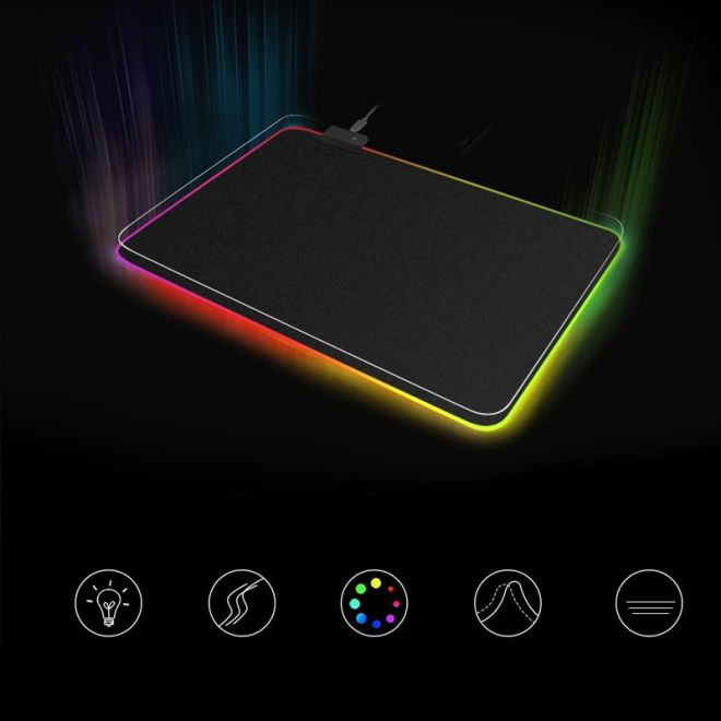 Herní podložka pod myš a klávesnici pro hráče RGB LED velikost 25x35cm