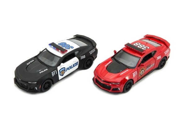 Auto Kinsmart Chevrolet Camaro policie/hasiči 12cm kov/plast