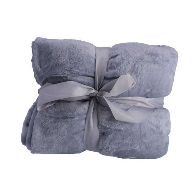 Fleecová deka, přehoz na postel 180x200 cm - šedá