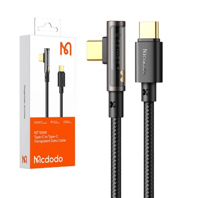 Kabel USB na USB-C Prism 90 stupňů Mcdodo CA-3401, 100W, 1,8 m (černý)