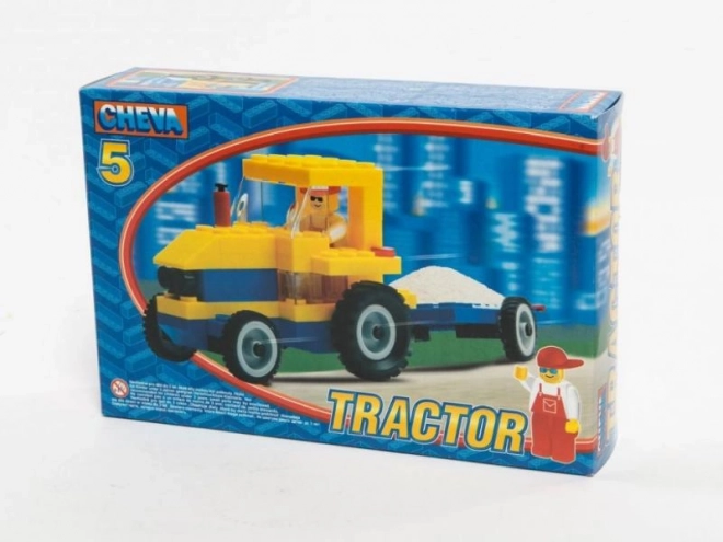 Stavebnice Cheva - Traktor s vlekem 84 ks