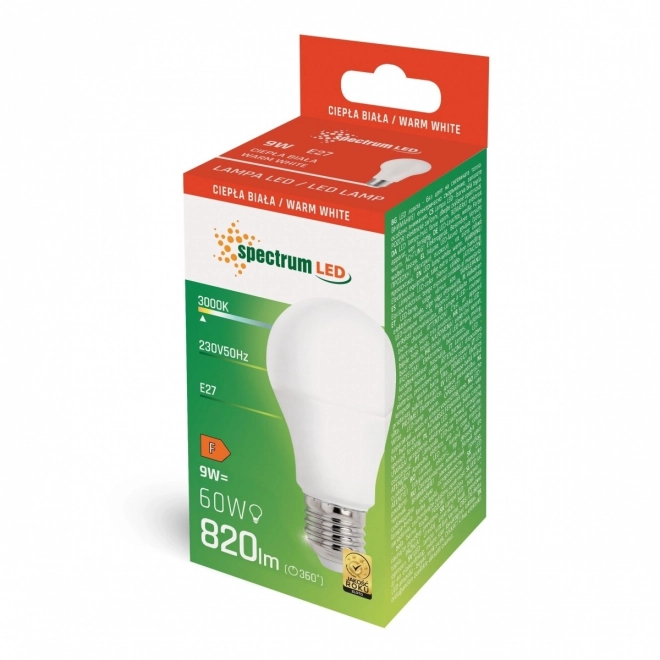 LED žárovka GLS E27 9W WW 3000K 820lm 230V