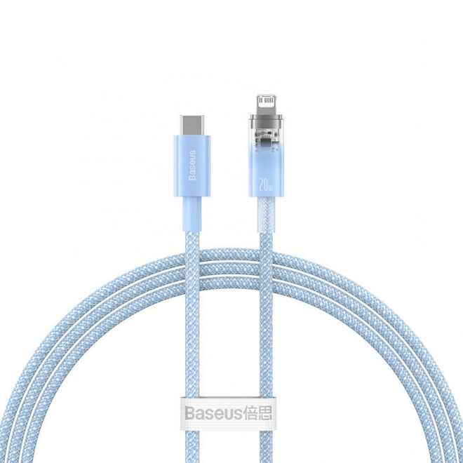 Rychlonabíjecí kabel Baseus USB-C na Lightning Explorer Series 1m, 20W (modrý)