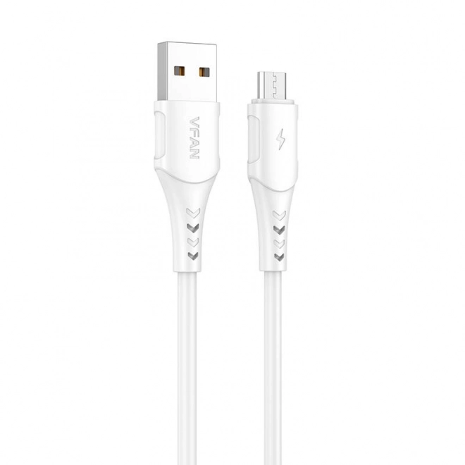 Kabel USB-Micro USB VFAN Colorful X12, 3A, 1 m (bílý)