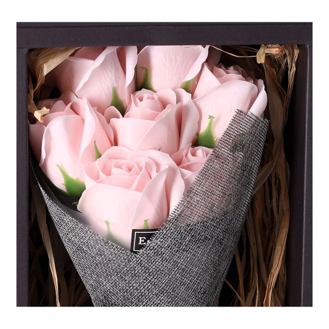 Krabice mýdlových růží - světle růžová