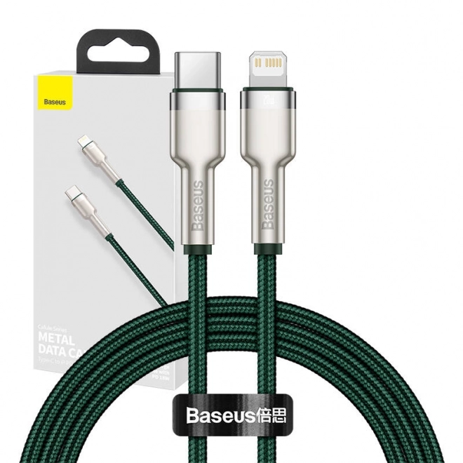 Kabel USB-C pro Lightning Baseus Cafule, PD, 20W, 1m (zelený)