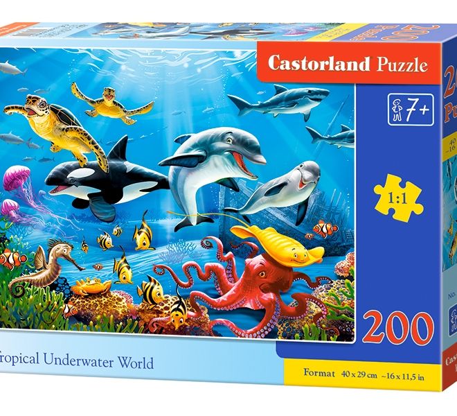 CASTORLAND Puzzle 200 dílků Tropický podmořský svět 7+