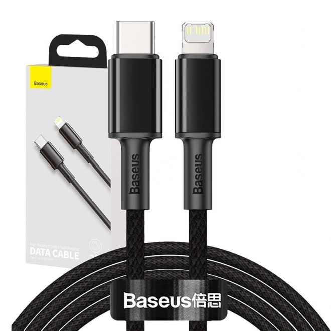 Baseus High Density Braided Cable Type-C to Lightning, PD, 20W, 2m (Black)